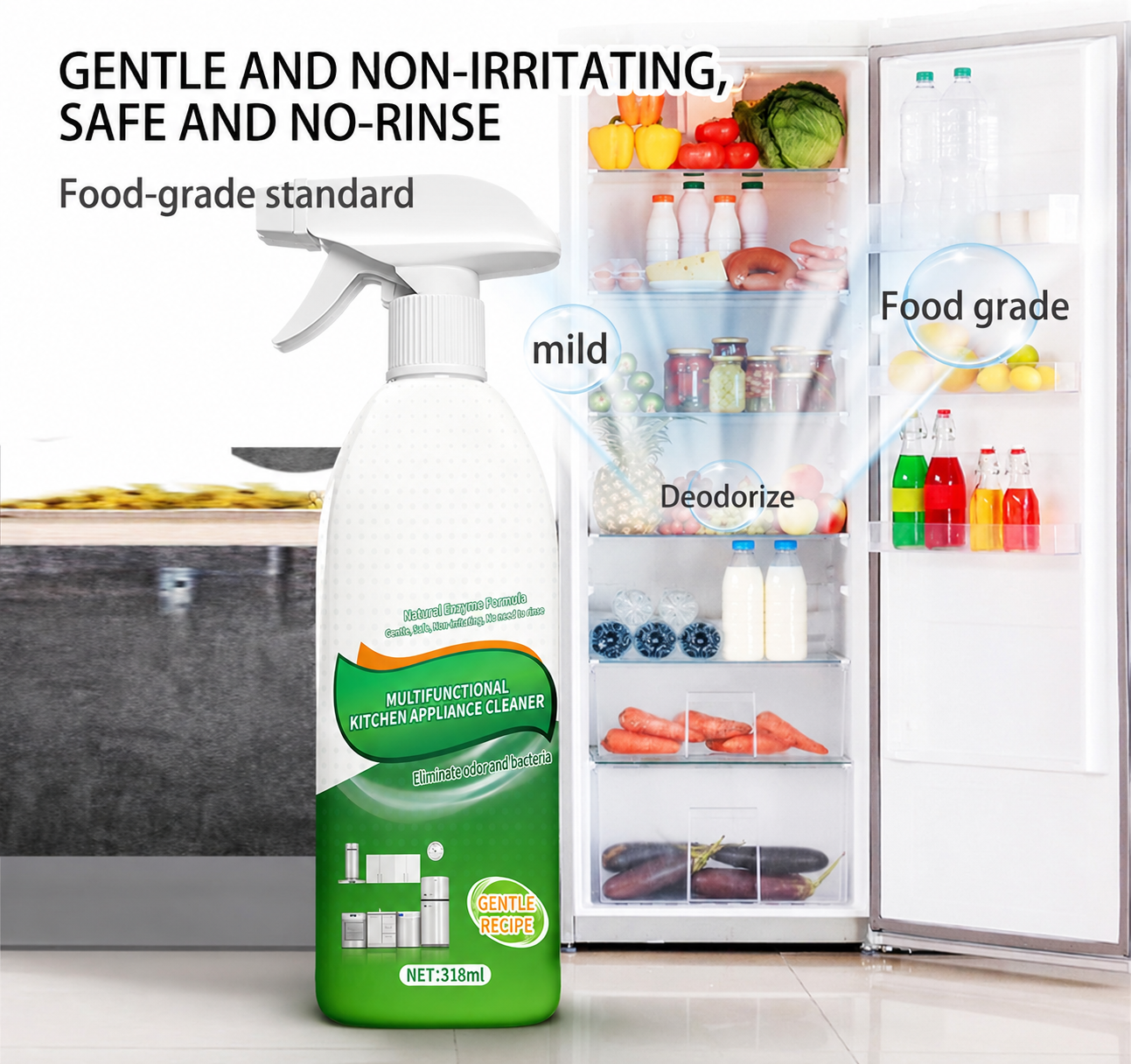 🔥🔥 Melt Tough Grease Instantly -49% OFF Today only!🧼Heavy-Duty Kitchen Oil Stain Cleaner & Degreaser - Dual-Effect Foam Spray