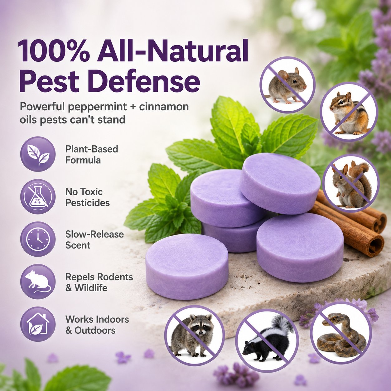 🔥🔥 Repel Mice Naturally - Up to 49% OFF Today Only!🐭 All-Natural Peppermint & Cinnamon Pest & Rodent Repellent Pucks