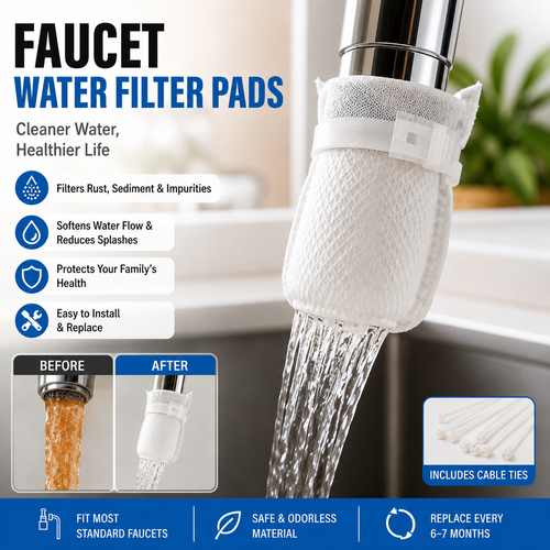 🔥LAST DAY -BUY 2 GET 2 FREE-$8.24 EACH🎁Faucet Water Filter Pads Set with Cable Ties
