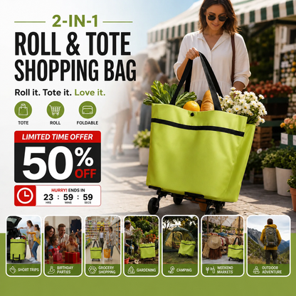 🔥LAST DAY -Up to 49% OFF Today Only!🎁Foldable 2-in-1 Shopping Bag