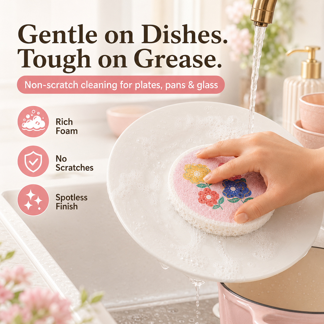 🔥LAST DAY -BUY 4 GET 8 FREE-$2.5 EACH🎁Kitchen cleaning sponge,Wood pulp sponge,Random patterns