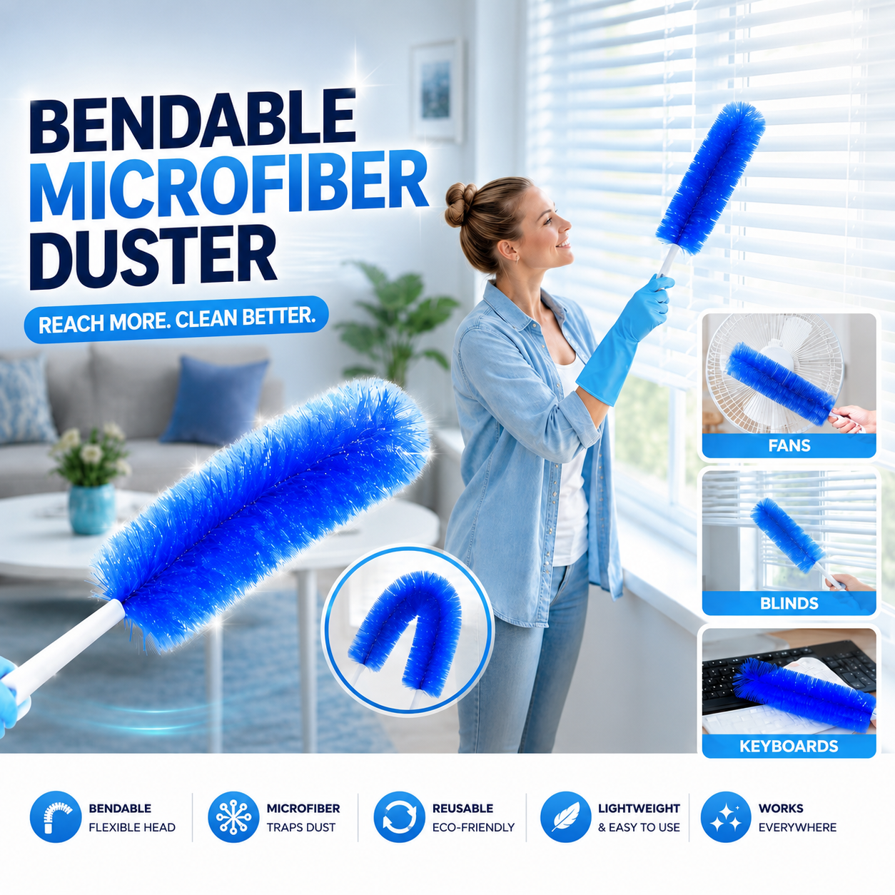 🔥LAST DAY -BUY 2 GET 4 FREE-$5.5 EACH🎁The Ultimate Bendable Microfiber Dust Remover