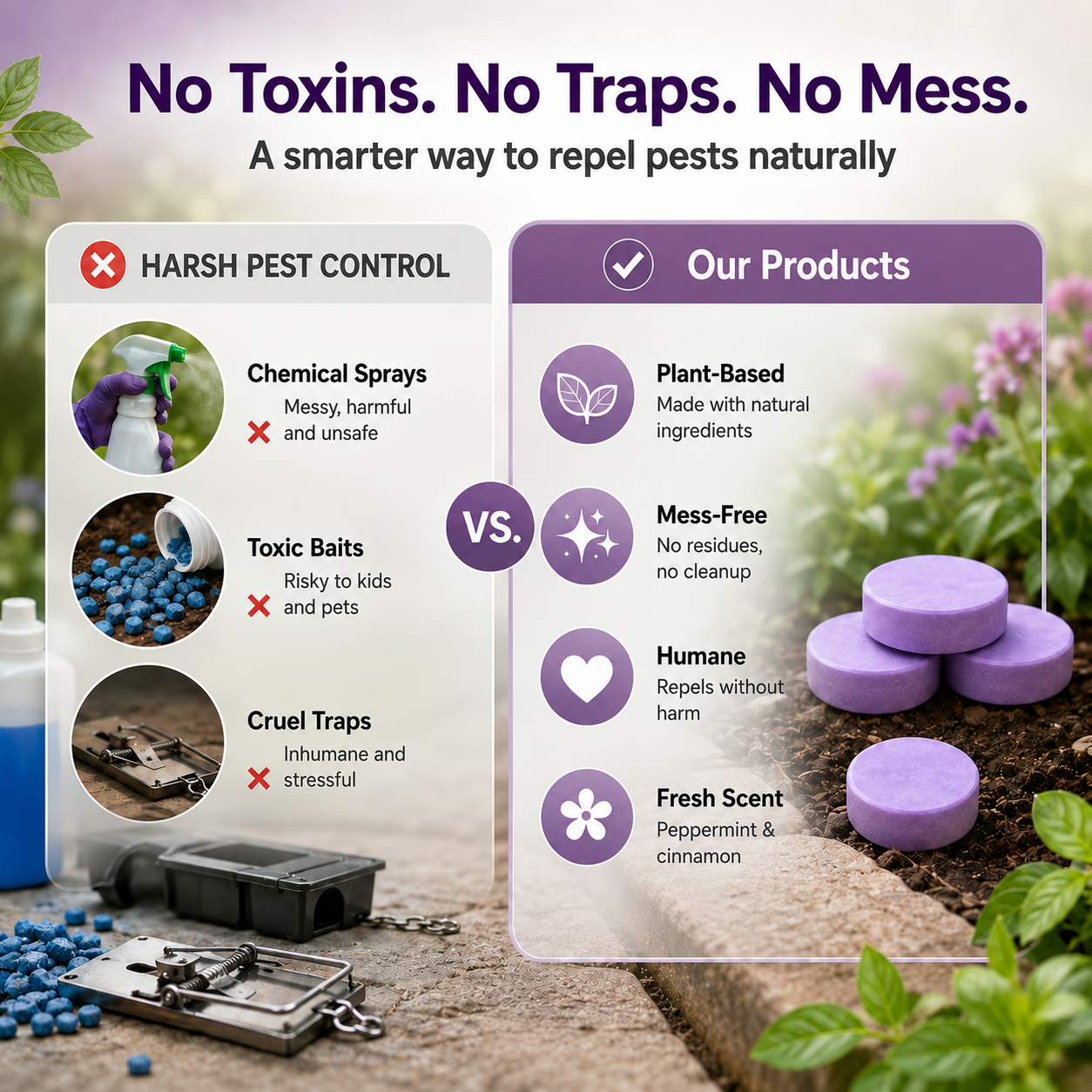 🔥🔥 Repel Mice Naturally - Up to 49% OFF Today Only!🐭 All-Natural Peppermint & Cinnamon Pest & Rodent Repellent Pucks