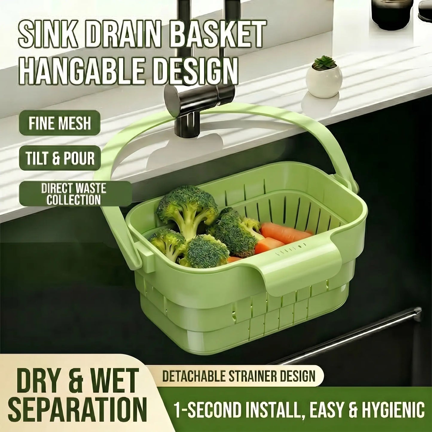 🔥LAST DAY -BUY 1 GET 1 FREE-$16.49 EACH🎁Foldable Hanging Sink Drain Basket