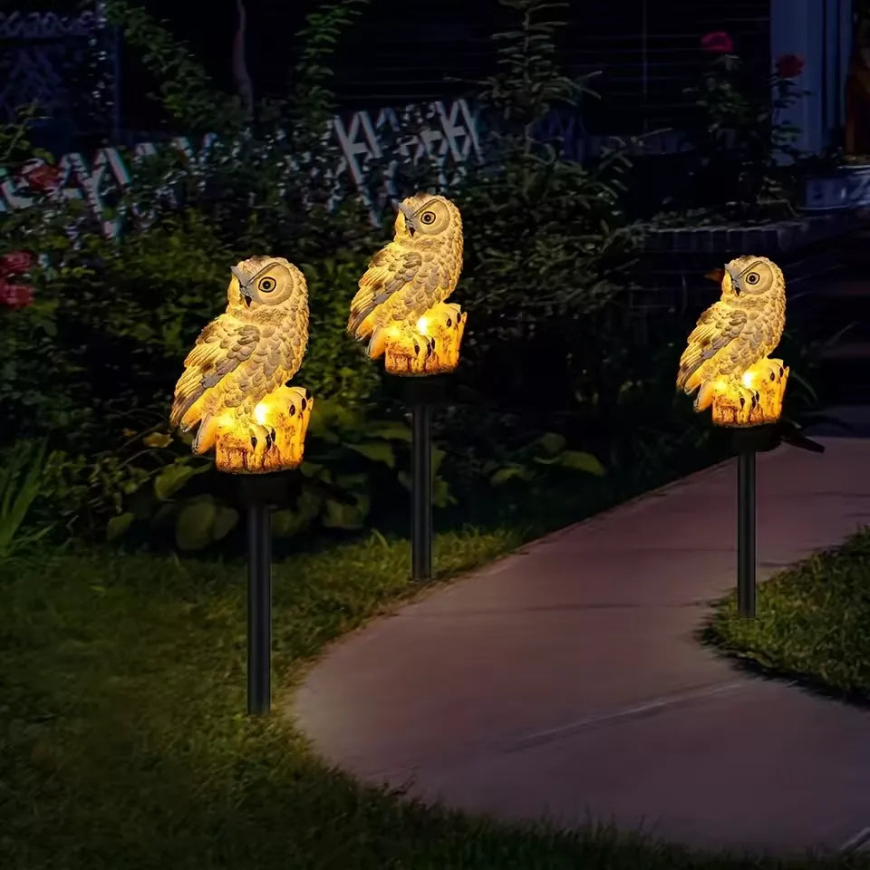 🔥LAST DAY -BUY 1 GET 1 FREE-$19.99 EACH🎁Waterproof Solar Owl Light – LED Pathway Light for Lawn, Garden & Outdoor Decor