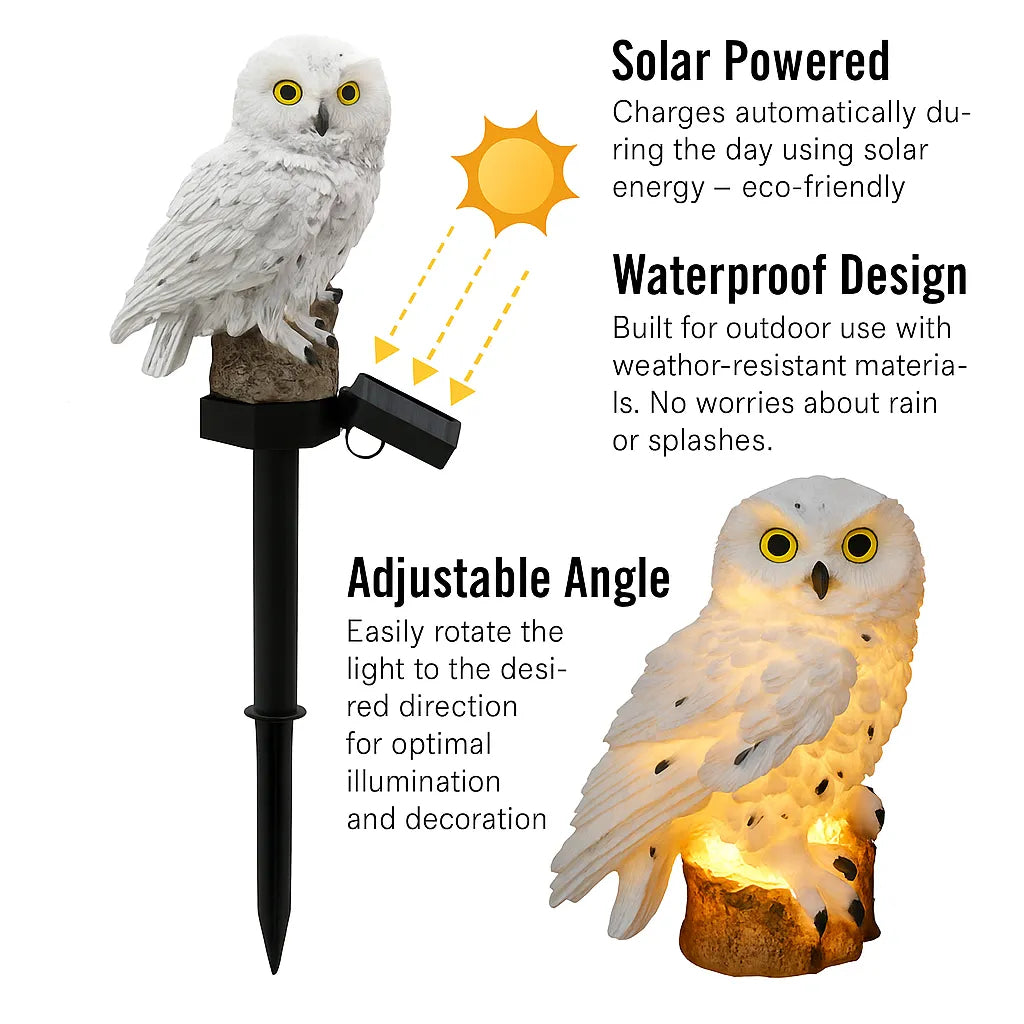 🔥LAST DAY -BUY 1 GET 1 FREE-$19.99 EACH🎁Waterproof Solar Owl Light – LED Pathway Light for Lawn, Garden & Outdoor Decor
