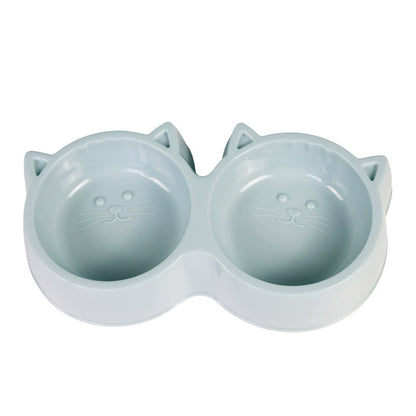 Cute Double Cat Food & Water Bowl