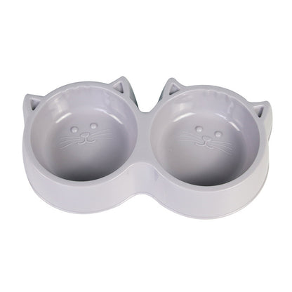 Cute Double Cat Food & Water Bowl