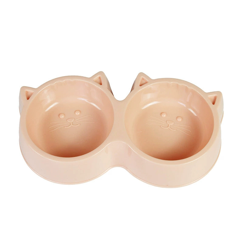 Cute Double Cat Food & Water Bowl