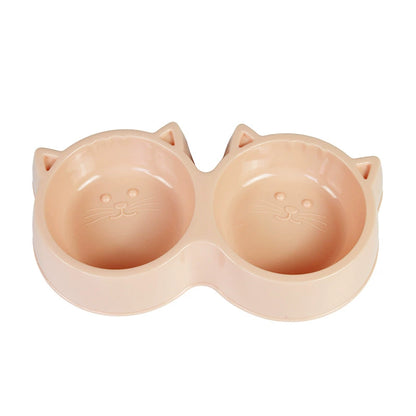 Cute Double Cat Food & Water Bowl
