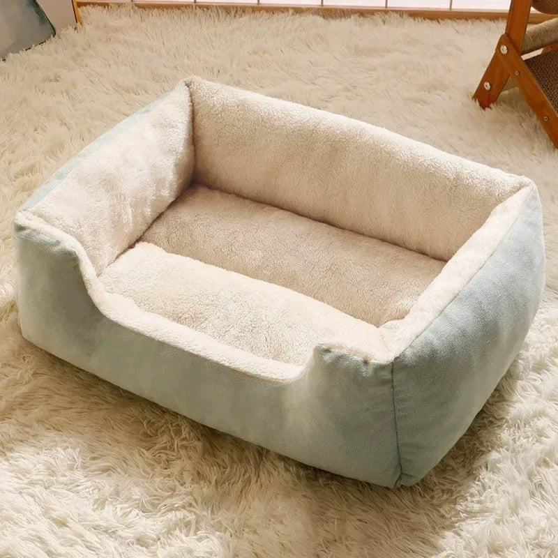Cozy Square Plush Pet Bed for Cats & Dogs