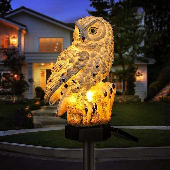 🔥LAST DAY -BUY 1 GET 1 FREE-$19.99 EACH🎁Waterproof Solar Owl Light – LED Pathway Light for Lawn, Garden & Outdoor Decor