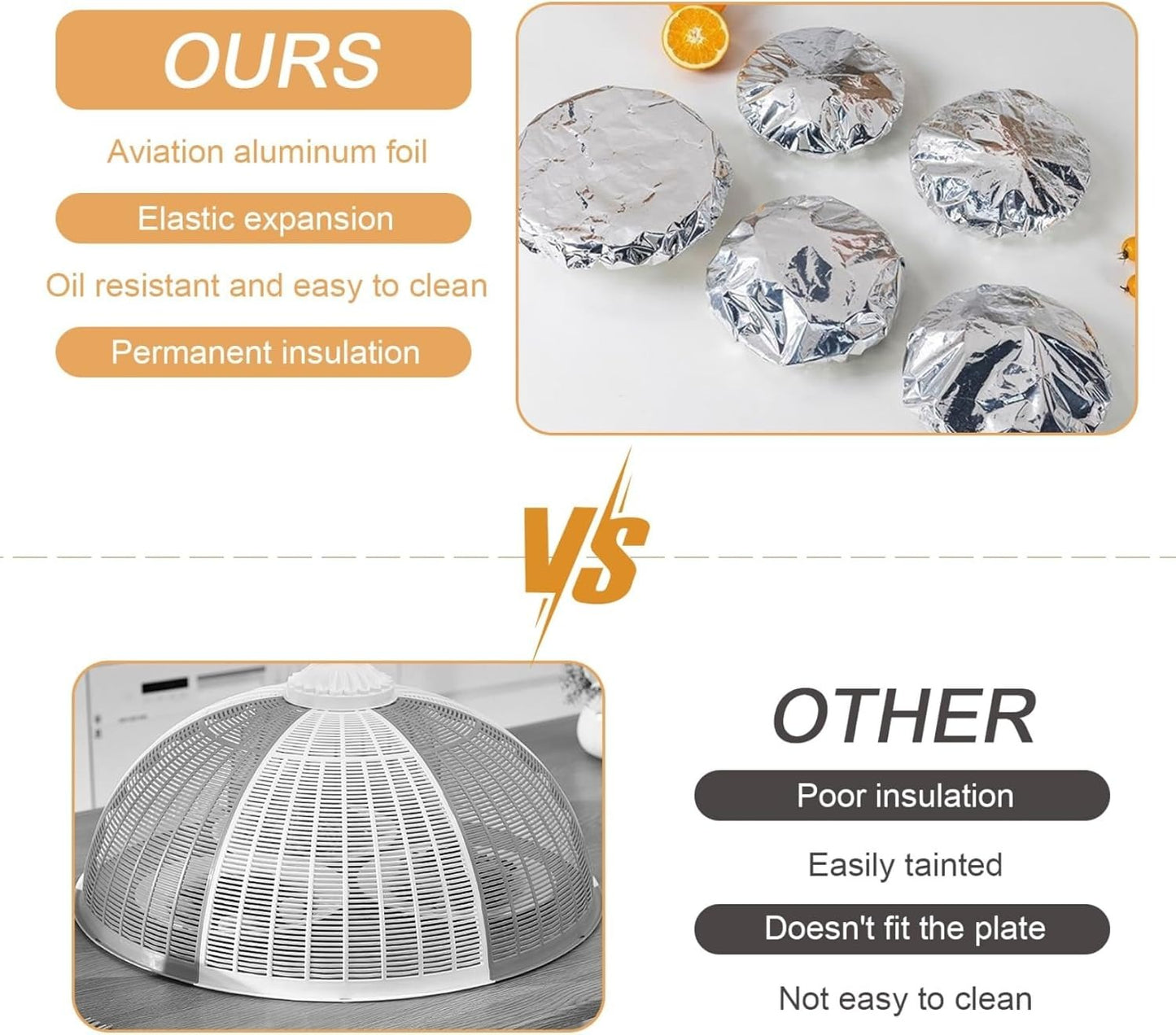 🔥Last Day Buy 1 get 2 free- $11.66 EACH🎁FOUARNNVAEILL™ Reusable Heat-Locking Aluminum Foil Food Cover(50PCS)