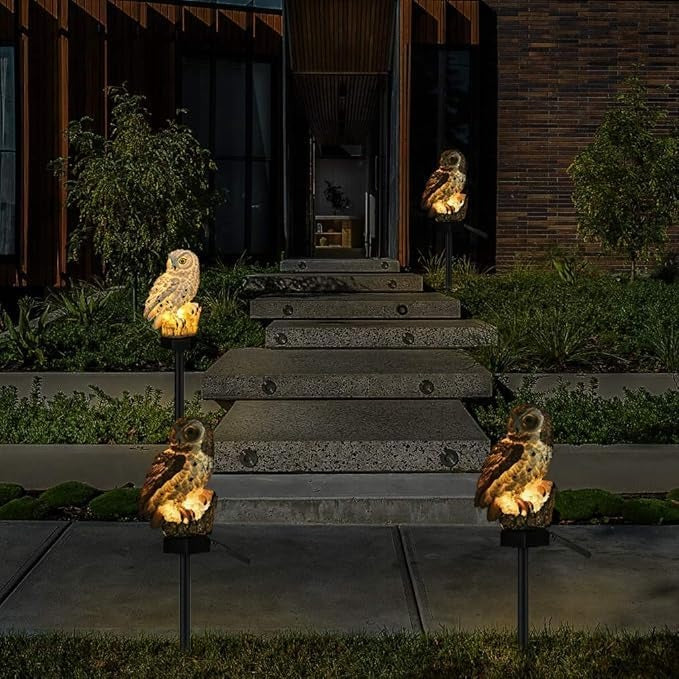 🔥LAST DAY -BUY 1 GET 1 FREE-$19.99 EACH🎁Waterproof Solar Owl Light – LED Pathway Light for Lawn, Garden & Outdoor Decor
