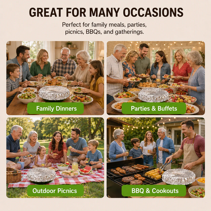 🔥Last Day Buy 1 get 2 free- $11.66 EACH🎁FOUARNNVAEILL™ Reusable Heat-Locking Aluminum Foil Food Cover(50PCS)