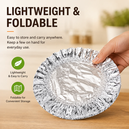 🔥Last Day Buy 1 get 2 free- $11.66 EACH🎁FOUARNNVAEILL™ Reusable Heat-Locking Aluminum Foil Food Cover(50PCS)