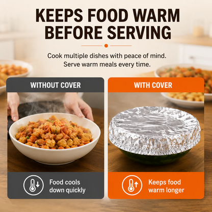 🔥Last Day Buy 1 get 2 free- $11.66 EACH🎁FOUARNNVAEILL™ Reusable Heat-Locking Aluminum Foil Food Cover(50PCS)