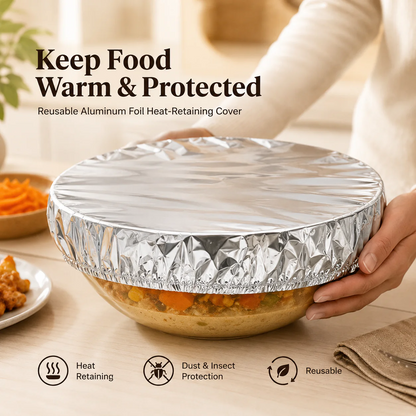🔥Last Day Buy 1 get 2 free- $11.66 EACH🎁FOUARNNVAEILL™ Reusable Heat-Locking Aluminum Foil Food Cover(50PCS)