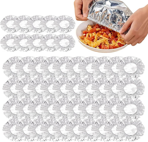 🔥Last Day Buy 1 get 2 free- $11.66 EACH🎁FOUARNNVAEILL™ Reusable Heat-Locking Aluminum Foil Food Cover(50PCS)